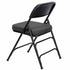 Chivari Black 2.5" Fabric Cushion Folding Metal Chair with Matching Frame and 3 Curved Bars CFMFB2-CX-T