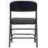 Chivari Black 2.5" Fabric Cushion Folding Metal Chair with Matching Frame and 3 Curved Bars CFMFB2-CX-T