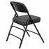 Chivari Black 2.5" Fabric Cushion Folding Metal Chair with Matching Frame and 3 Curved Bars CFMFB2-CX-T