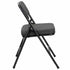 Chivari Black 2.5" Fabric Cushion Folding Metal Chair with Matching Frame and 3 Curved Bars CFMFB2-CX-T