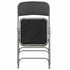 Chivari Black 2.5" Fabric Seat Folding Metal Chair with Gray Frame and 3 Curved Bars CFMFBGR2-CX-T