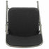 Chivari Black 2.5" Fabric Seat Folding Metal Chair with Gray Frame and 3 Curved Bars CFMFBGR2-CX-T