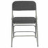 Chivari Black 2.5" Fabric Seat Folding Metal Chair with Gray Frame and 3 Curved Bars CFMFBGR2-CX-T