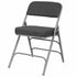 Chivari Black 2.5" Fabric Seat Folding Metal Chair with Gray Frame and 3 Curved Bars CFMFBGR2-CX-T