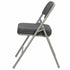 Chivari Black 2.5" Fabric Seat Folding Metal Chair with Gray Frame and 3 Curved Bars CFMFBGR2-CX-T