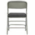 Chivari Black 2.5" Fabric Seat Folding Metal Chair with Gray Frame and 3 Curved Bars CFMFBGR2-CX-T