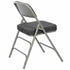 Chivari Black 2.5" Fabric Seat Folding Metal Chair with Gray Frame and 3 Curved Bars CFMFBGR2-CX-T