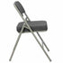 Chivari Black 2.5" Fabric Seat Folding Metal Chair with Gray Frame and 3 Curved Bars CFMFBGR2-CX-T