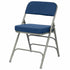 Chivari Blue 2.5" Fabric Cushion Folding Metal Chair with Gray Frame and 3 Curved Bars CFMFBLGR2-CX-T