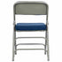 Chivari Blue 2.5" Fabric Cushion Folding Metal Chair with Gray Frame and 3 Curved Bars CFMFBLGR2-CX-T