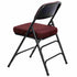 Chivari Burgundy 2.5" Fabric Cushion Folding Metal Chair with Black Frame and 3 Curved Bars CFMFBUB2-CX-T