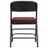 Chivari Burgundy 2.5" Fabric Cushion Folding Metal Chair with Black Frame and 3 Curved Bars CFMFBUB2-CX-T