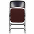 Chivari Burgundy 2.5" Fabric Cushion Folding Metal Chair with Black Frame and 3 Curved Bars CFMFBUB2-CX-T