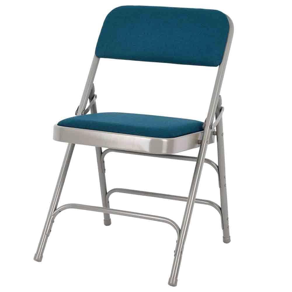 Chivari 40 Pack Navy Blue Metal Folding Chairs with Blue Fabric Cushions CFMFNBGR1-CX-T-40