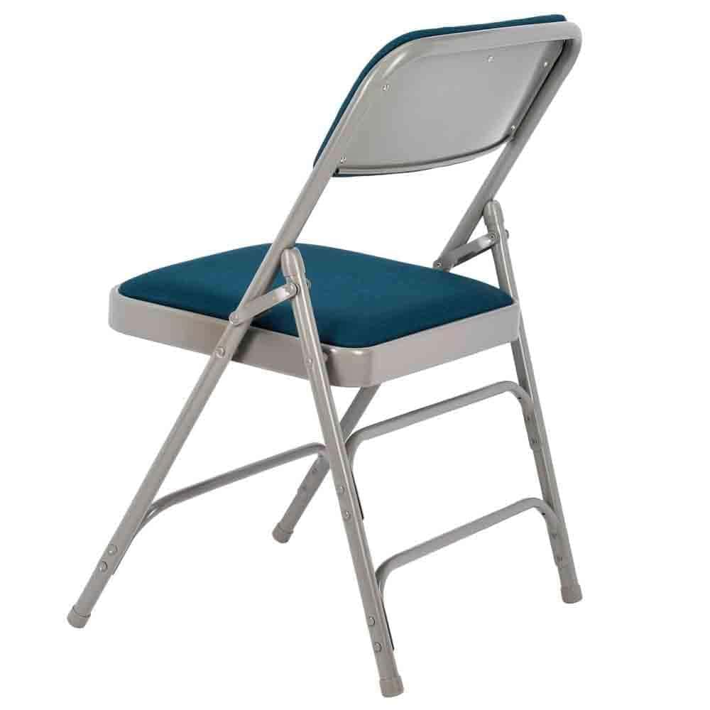 Chivari 40 Pack Navy Blue Metal Folding Chairs with Blue Fabric Cushions CFMFNBGR1-CX-T-40
