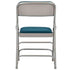 Chivari 40 Pack Navy Blue Metal Folding Chairs with Blue Fabric Cushions CFMFNBGR1-CX-T-40