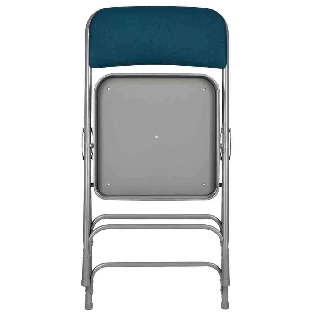 Chivari 40 Pack Navy Blue Metal Folding Chairs with Blue Fabric Cushions CFMFNBGR1-CX-T-40