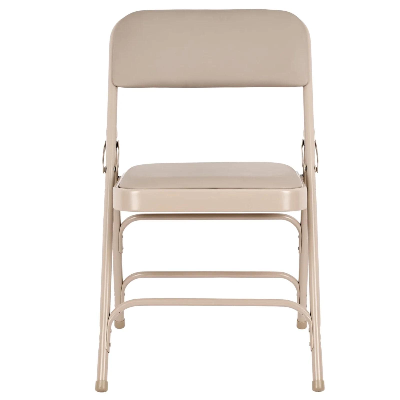 Chivari 40 Pack Beige Metal Folding Chairs with Beige Vinyl Cushions CFMVBEBE1-CX-T-40
