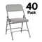 Chivari 40 Pack Gray Metal Folding Chairs with Gray Vinyl Cushions CFMVGR1-CX-T-40
