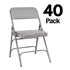 Chivari 40 Pack Gray Metal Folding Chairs with Gray Vinyl Cushions CFMVGR1-CX-T-40