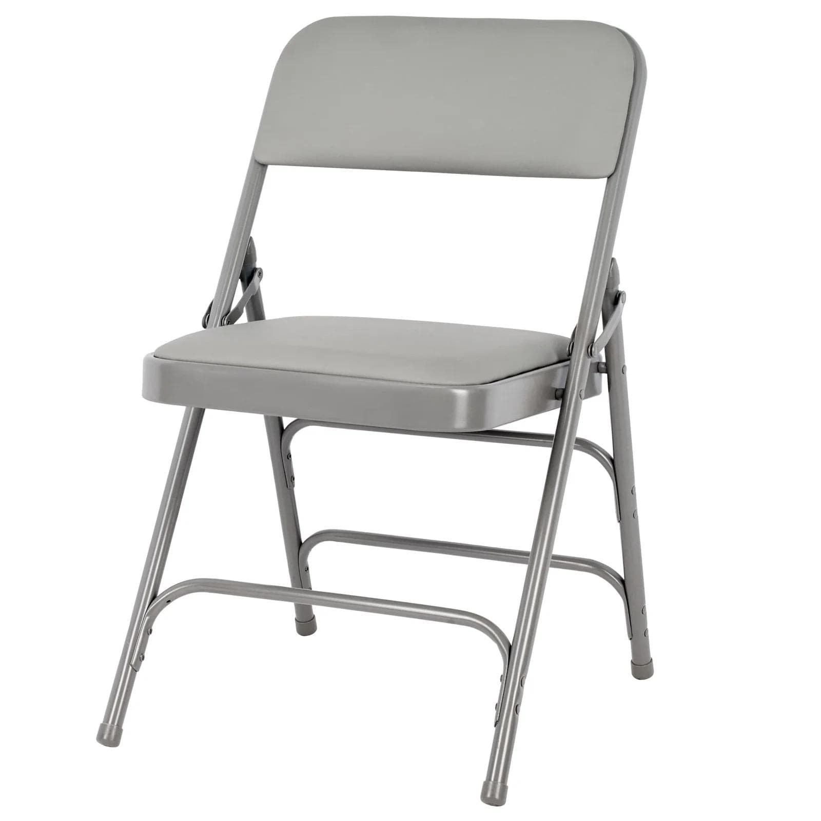 Chivari 40 Pack Gray Metal Folding Chairs with Gray Vinyl Cushions CFMVGR1-CX-T-40