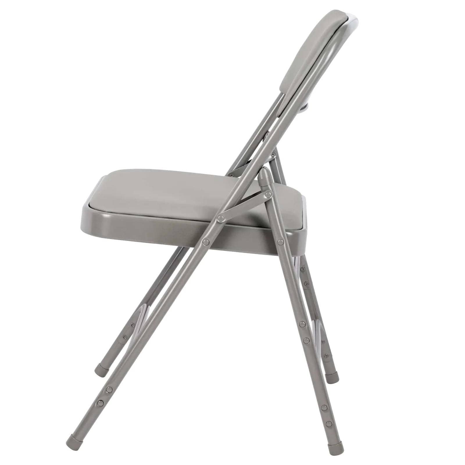 Chivari 40 Pack Gray Metal Folding Chairs with Gray Vinyl Cushions CFMVGR1-CX-T-40