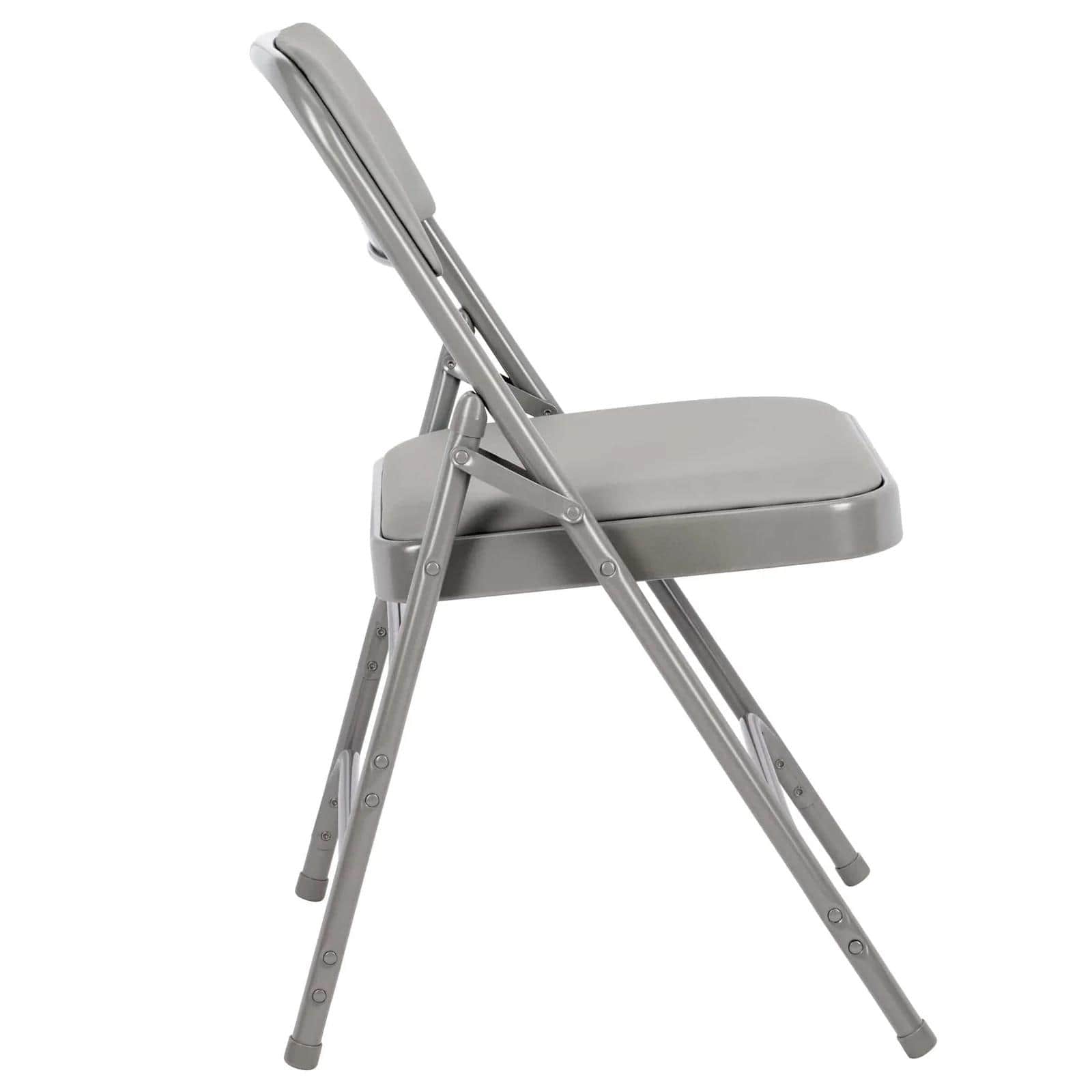 Chivari 40 Pack Gray Metal Folding Chairs with Gray Vinyl Cushions CFMVGR1-CX-T-40