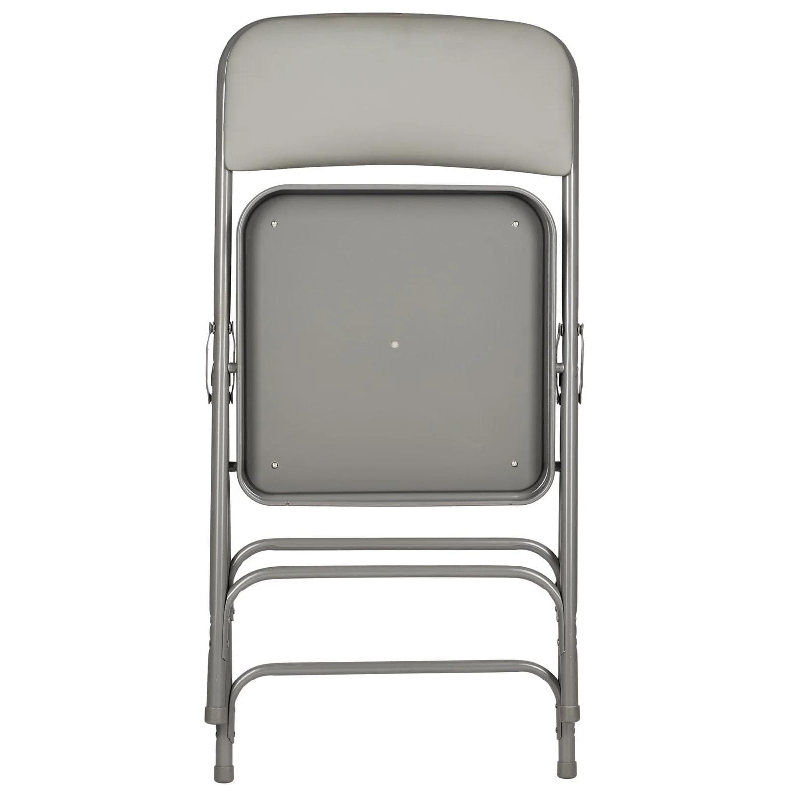 Chivari 40 Pack Gray Metal Folding Chairs with Gray Vinyl Cushions CFMVGR1-CX-T-40