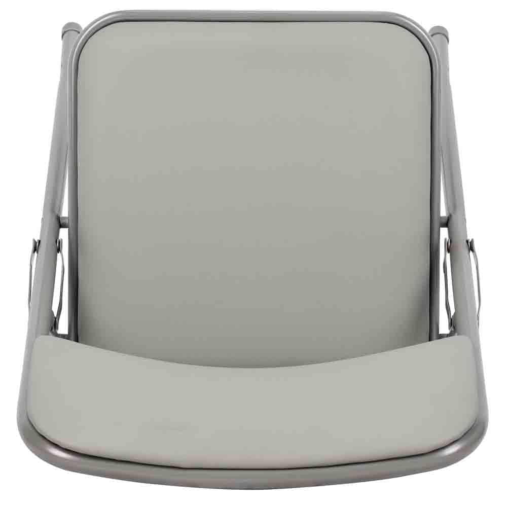 Chivari 40 Pack Gray Metal Folding Chairs with Gray Vinyl Cushions CFMVGR1-CX-T-40