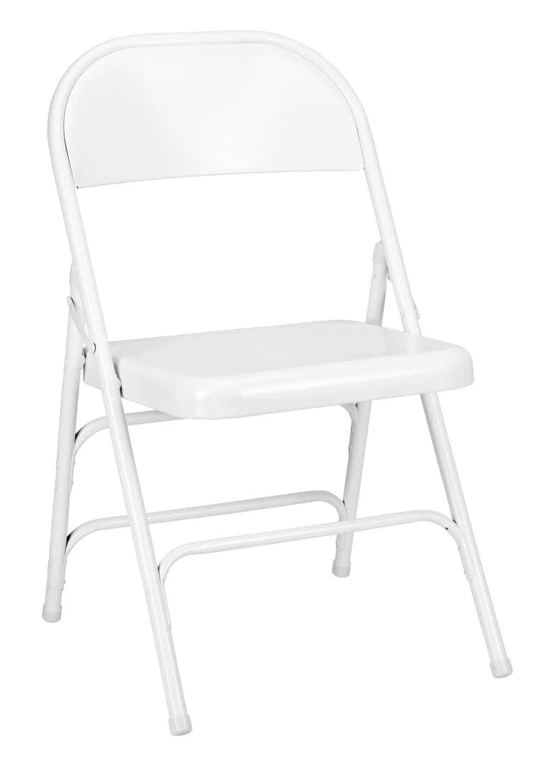 Chivari White Metal Folding Chair CFMW-CX-T