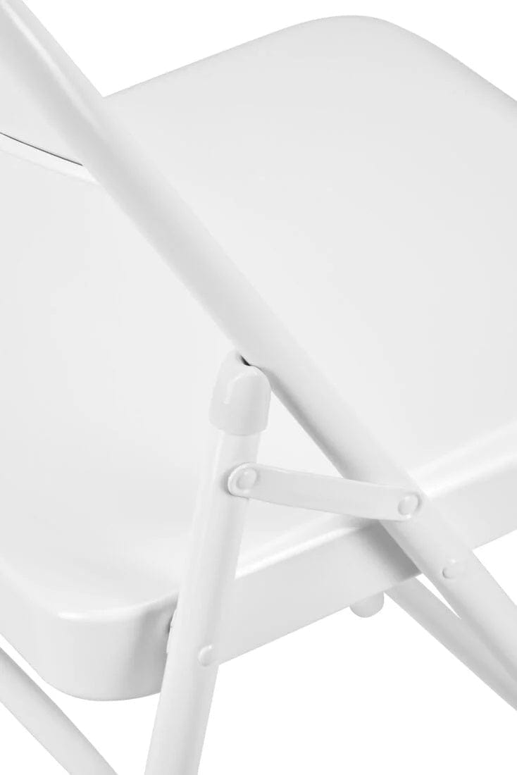 Chivari White Metal Folding Chair CFMW-CX-T