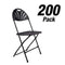 Chivari 200 Pack Black Fan Back Folding Chair (Steel-Poly Chair) CFPB-FAN-CX-T-200