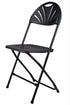 Chivari 200 Pack Black Fan Back Folding Chair (Steel-Poly Chair) CFPB-FAN-CX-T-200