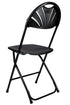 Chivari 200 Pack Black Fan Back Folding Chair (Steel-Poly Chair) CFPB-FAN-CX-T-200