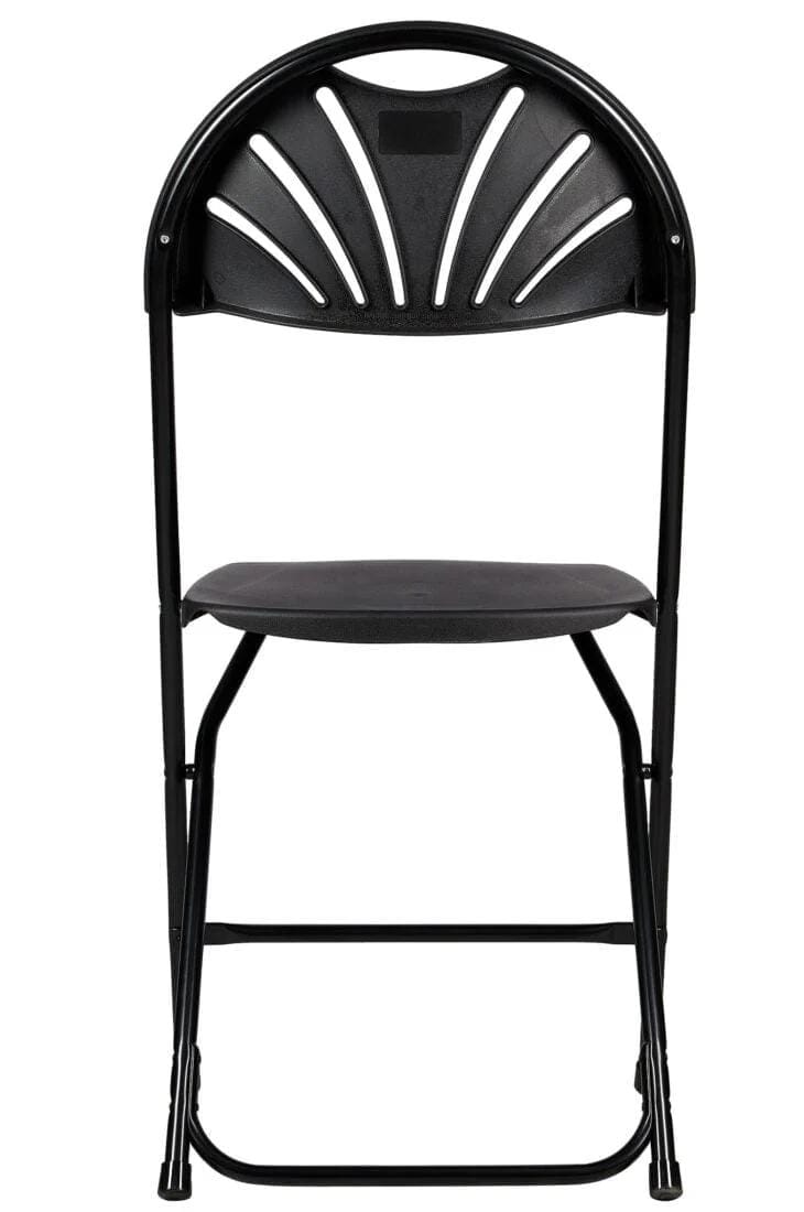 Chivari 200 Pack Black Fan Back Folding Chair (Steel-Poly Chair) CFPB-FAN-CX-T-200