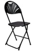 Chivari 200 Pack Black Fan Back Folding Chair (Steel-Poly Chair) CFPB-FAN-CX-T-200