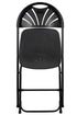 Chivari 200 Pack Black Fan Back Folding Chair (Steel-Poly Chair) CFPB-FAN-CX-T-200