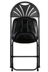 Chivari 200 Pack Black Fan Back Folding Chair (Steel-Poly Chair) CFPB-FAN-CX-T-200