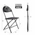 Chivari 200 Pack Black Fan Back Folding Chair (Steel-Poly Chair) CFPB-FAN-CX-T-200