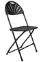 Chivari Black Fan Back Folding Chair (Steel-Poly Chair) CFPB-FAN-CX-T