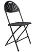 Chivari Black Fan Back Folding Chair (Steel-Poly Chair) CFPB-FAN-CX-T