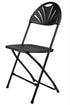 Chivari Black Fan Back Folding Chair (Steel-Poly Chair) CFPB-FAN-CX-T