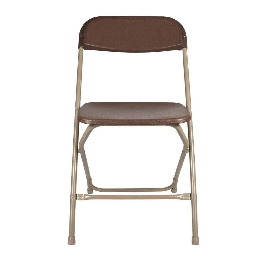 Chivari 200 Pack Brown Steel Poly Folding Chairs CFPBR-CXI-200