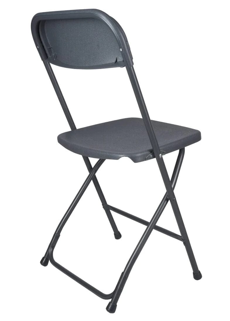 Chivari Dark Gray Folding Chair (Steel-Poly Chair) CFPGD-AX-T