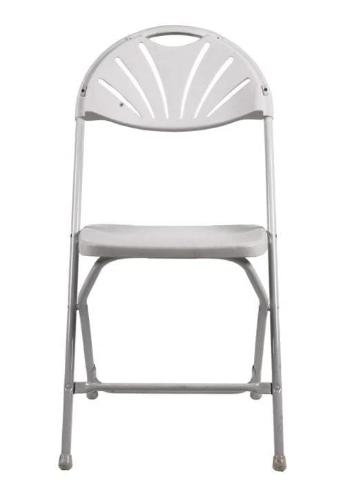 Chivari 200 Pack White Fan Back Steel Poly Folding Chairs CFPW-FAN-CX-T-200