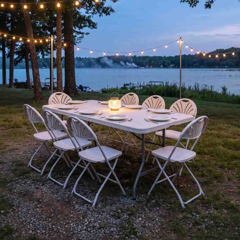 Chivari 72" x 30" (6 Foot) Rectangle Heavy Duty Plastic Folding Table TPLSRT7230-AX1-T