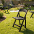 Chivari Black WoodGrain™ Resin Folding Chair with Black Vinyl Seat CFRBB-A