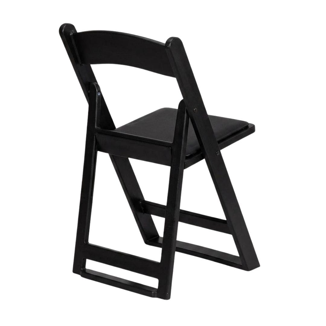 ChairMates Black Grass and Sand Series Resin Folding Chair with Black Vinyl Cushion and Stainless Steel Hardware CFRBGS-AX-T