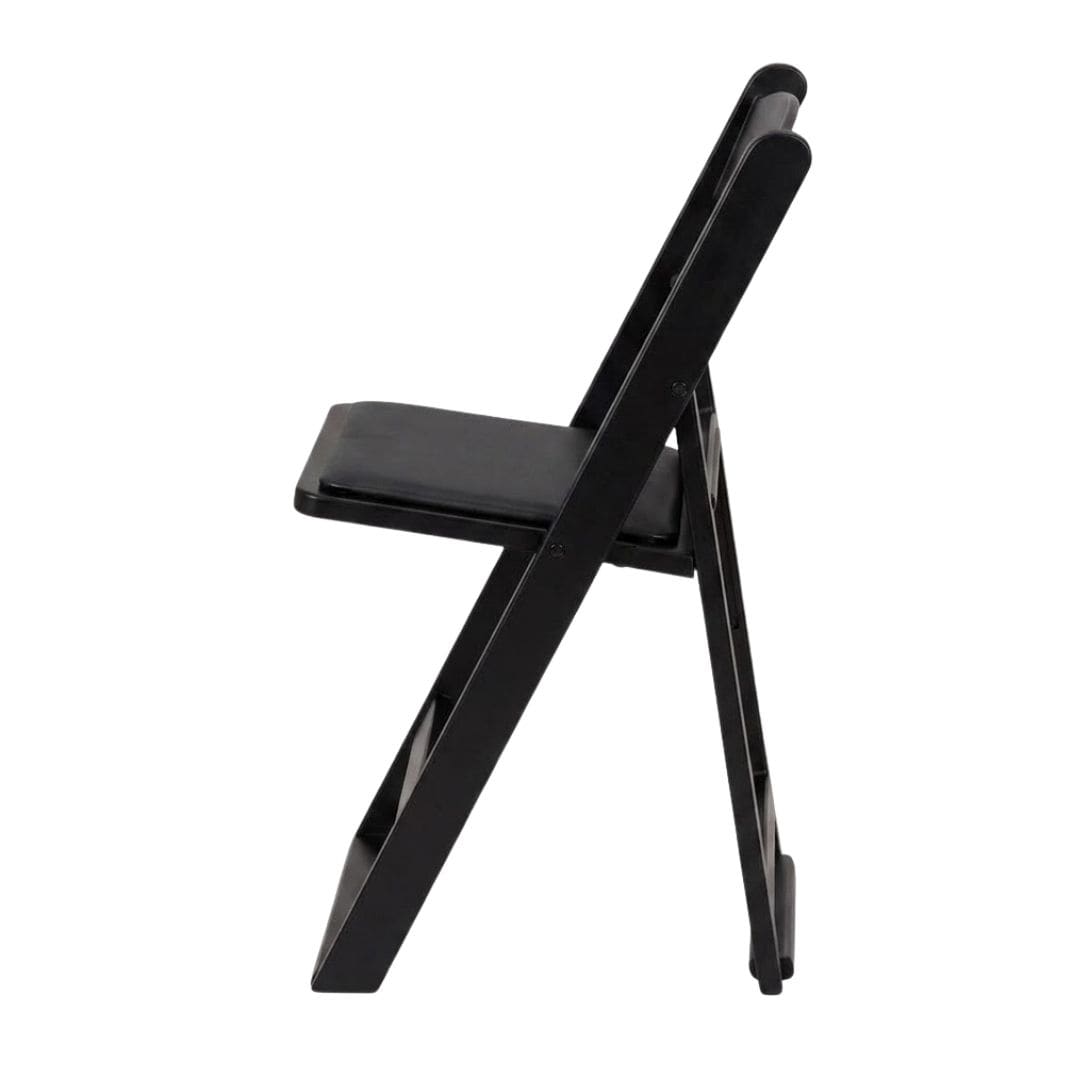 ChairMates Black Grass and Sand Series Resin Folding Chair with Black Vinyl Cushion and Stainless Steel Hardware CFRBGS-AX-T