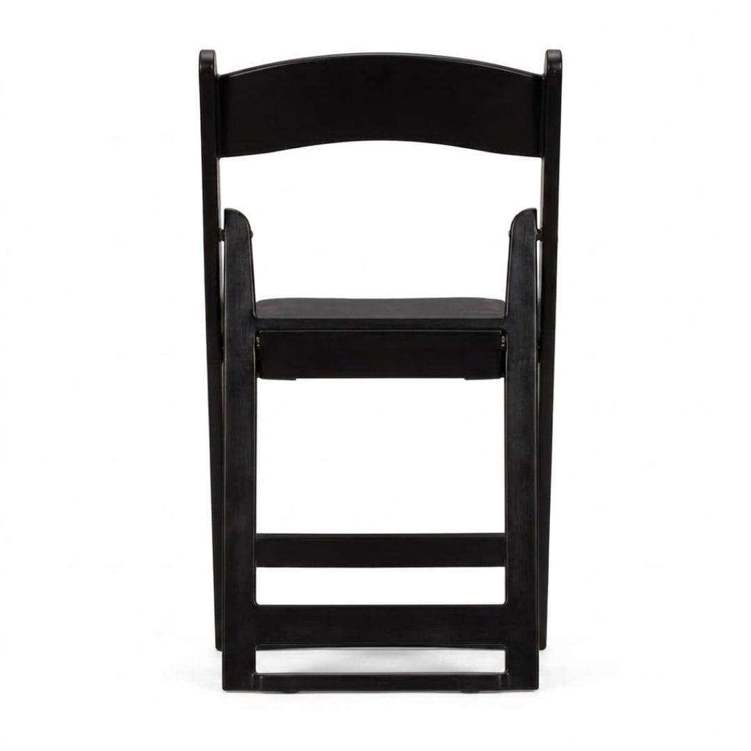 ChairMates Black Grass and Sand Series Resin Folding Chair with Black Vinyl Cushion and Stainless Steel Hardware CFRBGS-AX-T